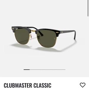 Ray-Ban Clubmaster Sunglasses with Black and Gold